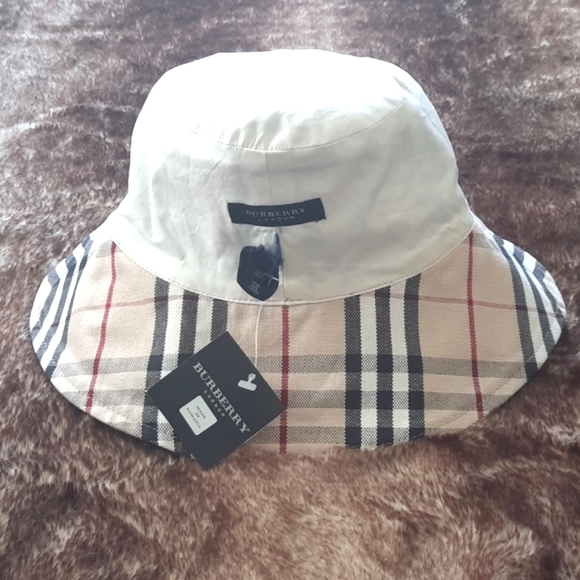 Burburry London Vintage check 100% cotton canvas bucket hat, beige XS, S - Picture 6 of 15
